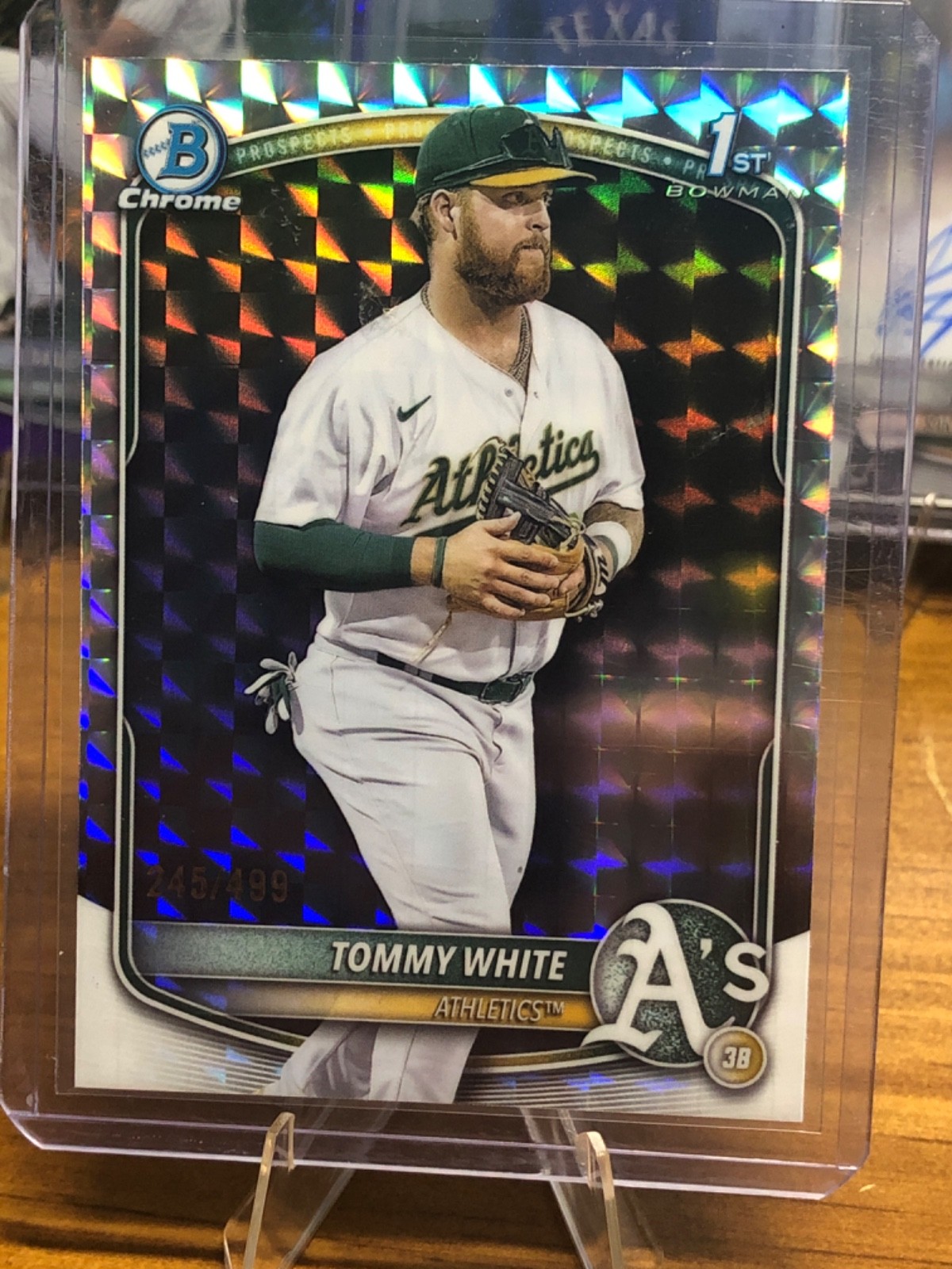 2025 Bowman Chrome Tommy White 1st Prospect Geometric Refractor #/499 Athletics