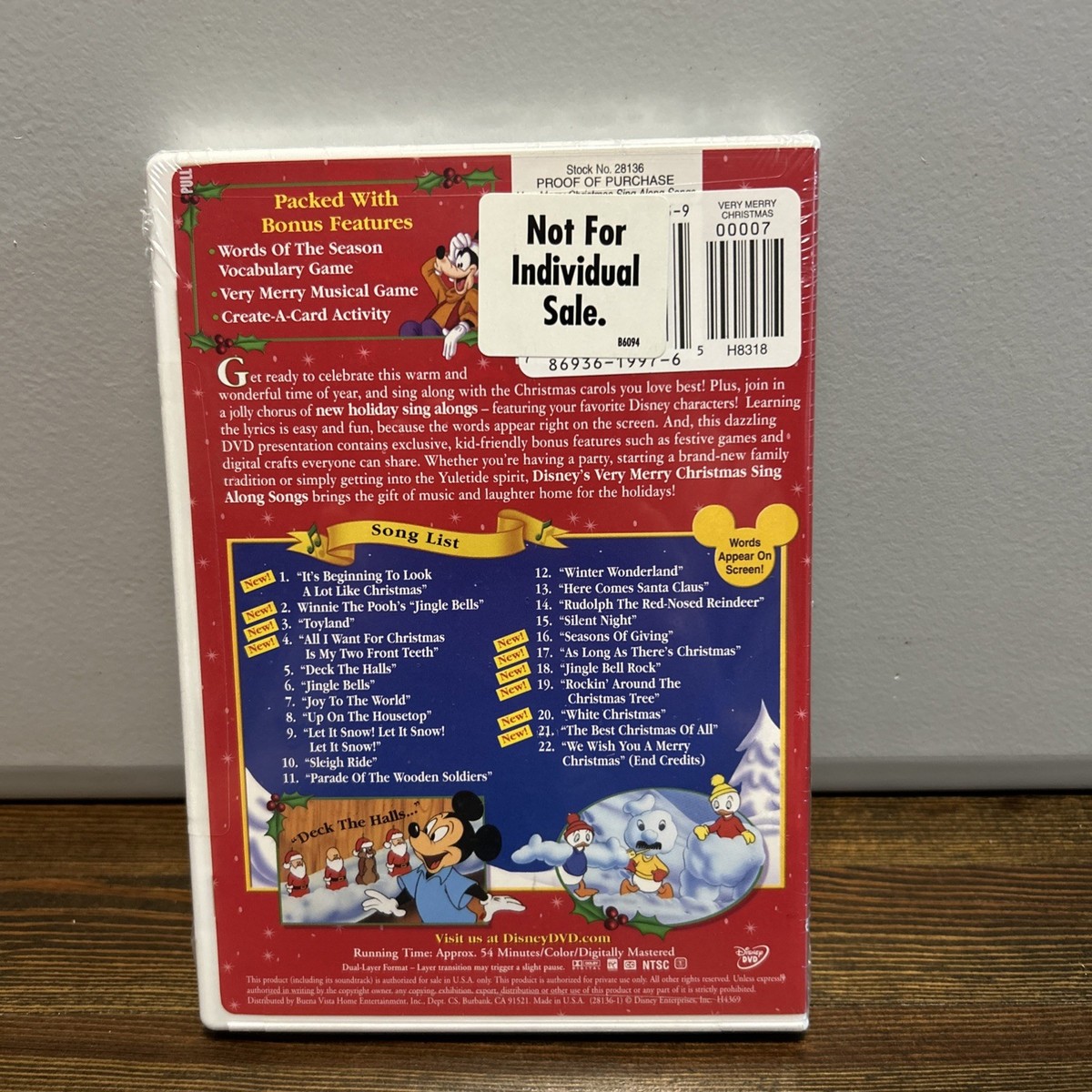 Disney's Sing Along Songs: Very Merry Christmas (DVD, 2002) for