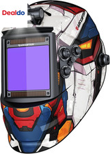 Large View 3.94" X 3.66" True Color Auto Darkening Welding Helmet with Light, So