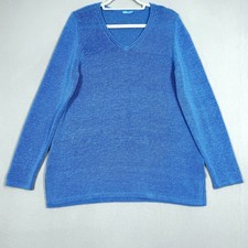 J McLaughlin Sweater Women Small Callum Havana Knit Yarn V Neck Pullover Coastal