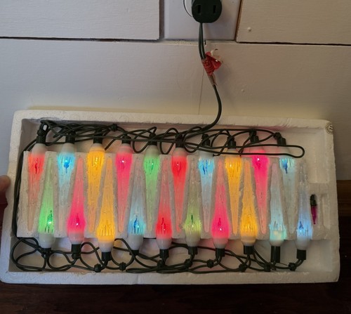Vintage Everglow Icicle Christmas Lights Multi Color Box of 20 50’s 60’s Retro