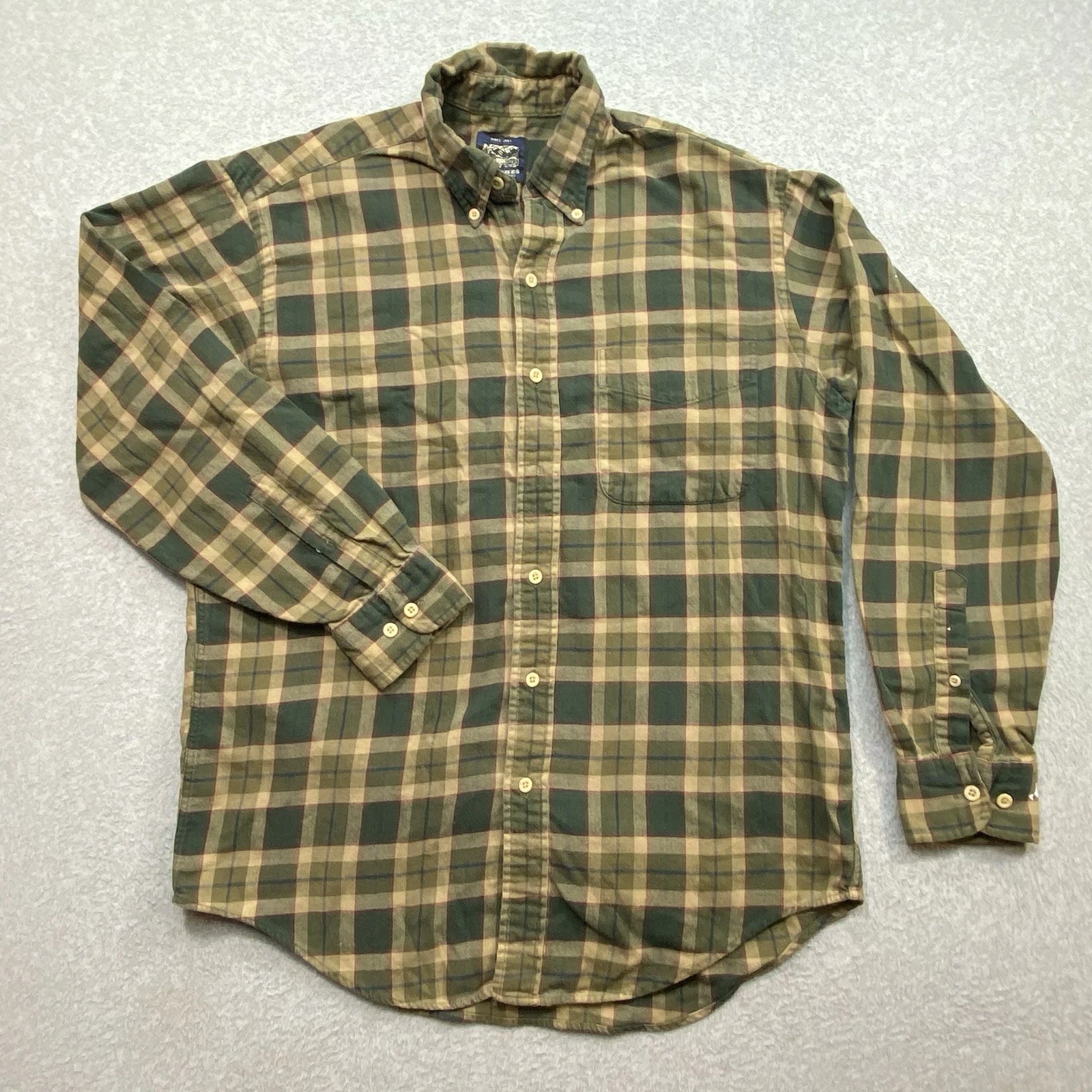 Britches Multicolor Button Down Long Sleeve Men’s Sz M Plaid Flannel Distressed
