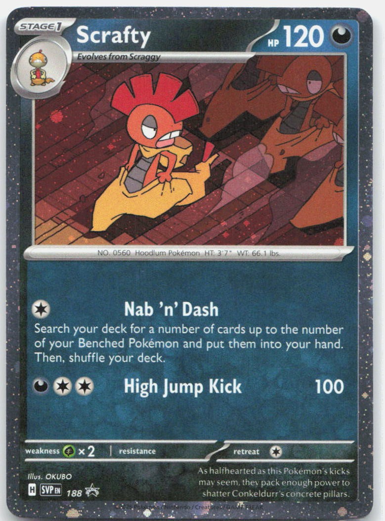 Pokemon TCG Scrafty (Cosmos Holo) 188 SV: Scarlet & Violet Promo Cards Holo NM