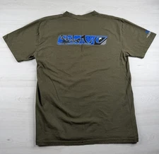 Vtg Quiksilver Shirt Olive Green Graphic Skate Surf Double Sided 90s Y2K Men L