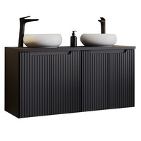 Badezimmer Doppel Waschtisch-Unterschrank 120Cm BadmöBel Set Keramik Waschbecken