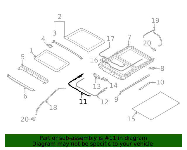Genuine Nissan Sunroof Guide Jaw 91358-6RA0A for sale online | eBay
