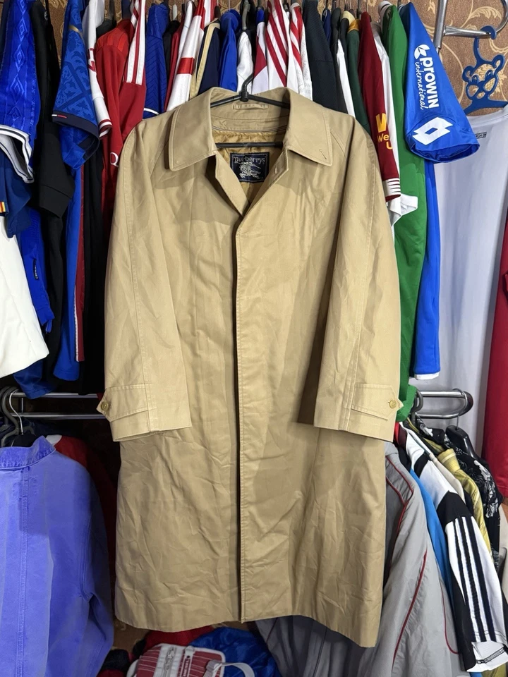 Gabardina vintage Burberry para hombre beige a cuadros Nova Mac con forro talla S rara Foto 2 de 4