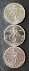 Lot of Three 1986 Engelhard 1oz Silver American Prospector Rounds