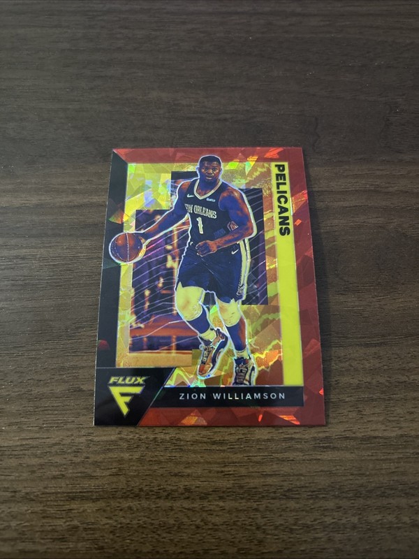 2020-21 Panini Flux Zion Williamson Red Cracked Ice Prizm Parallel SP Pelicans