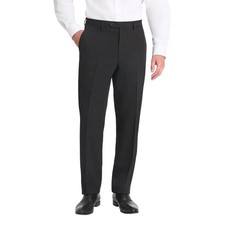Chaps Men's Classic Fit Flat Front Pant - Black- 32X30