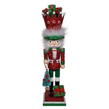 Kurt Adler 18" Hollywood Nutcracker, Red  Green with Presents and Crown