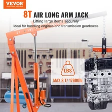 New Hydraulic Long Ram Jack, 8 Ton Engine Hoist Cylinder with Air Pump and Sin
