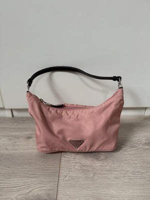 Vintage Prada Tessuto Re-Nylon BR1267 Rosa Pink Mini-Hobo Pochette