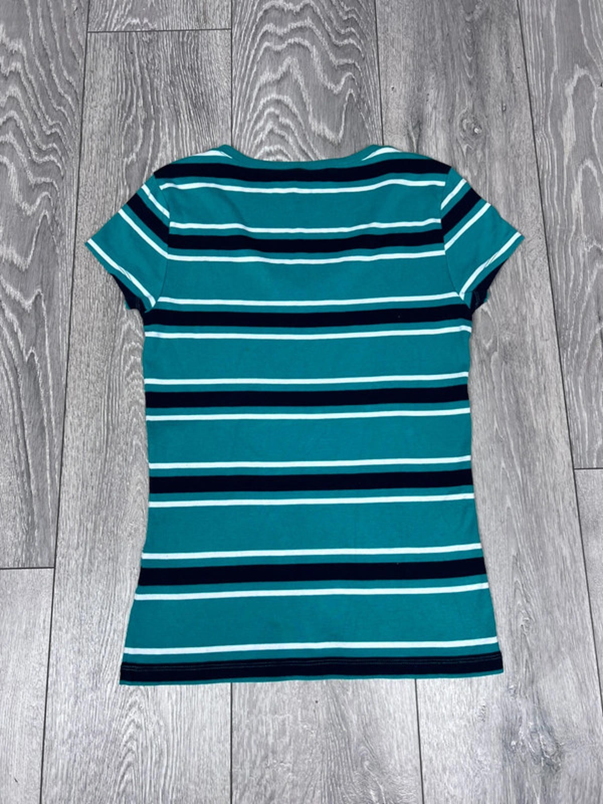 Tommy Hilfiger Striped V Neck T-Shirt Women’s Size Medium UK 10 image 7