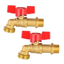 2 PCS Hose Bibb Valve 3/4 Inch MIP x 3/4 Inch MHT Brass Plumbing Fitting
