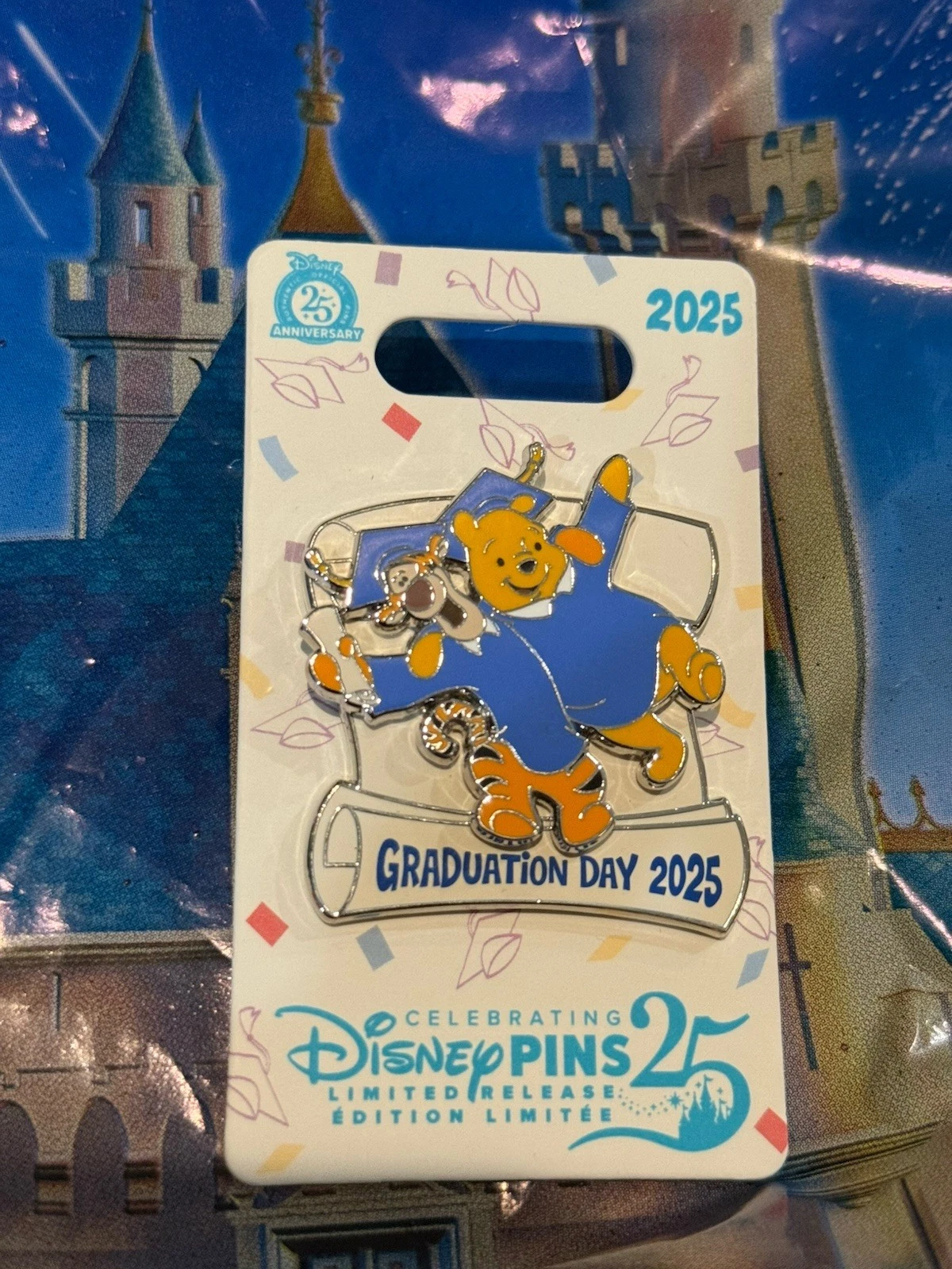 Disney Graduation Day 2025 Pin Winnie The Pooh And Tigger Pin LR Pin On Hand