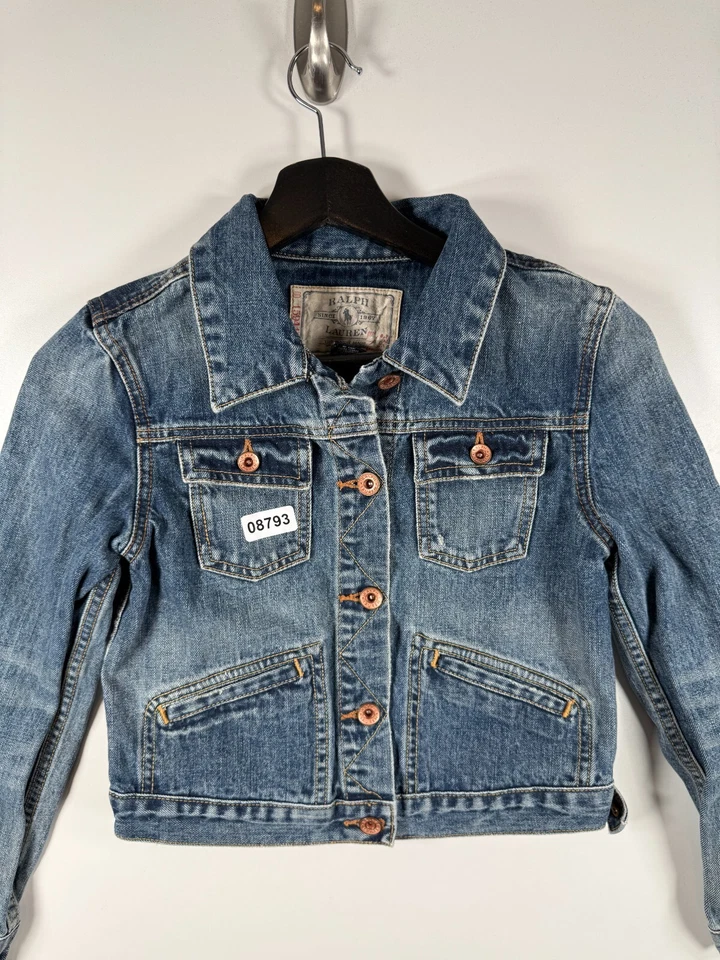 Chaqueta de Camionero Ralph Lauren Unisex Niño Denim Lavado Medio Jeans Azul Talla M 15.5x16 Foto 2 de 4