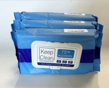 Keep Clean Advanced 75% Alcohol Wipes,  3 Packs x 50 Wipes