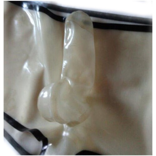 Men's Transparent Latex Shorts Rubber Sexy Catsuits Bodysuits Tight Underwear-zx - Picture 2 of 4