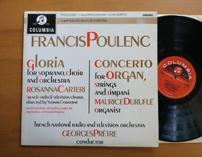 SAX 2445 Poulenc Gloria Organ Concerto Pretre Durufle Columbia ED2 Red Semi NM