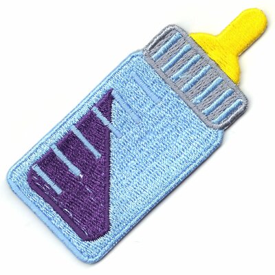 Baby Bottle With Purple Lean Drank Logo Embroidered Iron On Patch