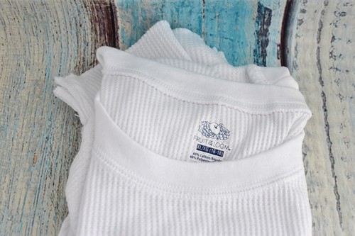 Women's Fruit Of The Loom Eversoft Waffle Thermal Crew Top Choose Size White NEW - Picture 7 of 9