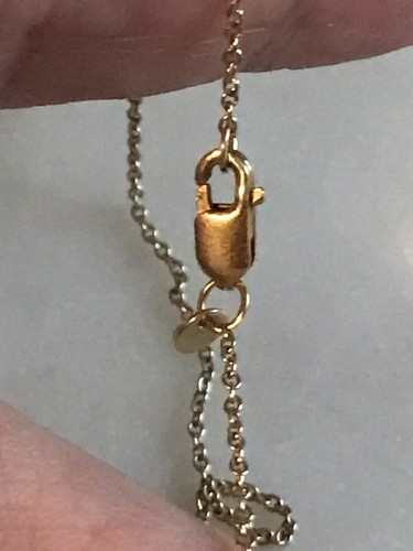 18K massives Gold quadratischer Diamant Anhänger Halskette 17" L SB Punze 750 - Bild 8 von 13
