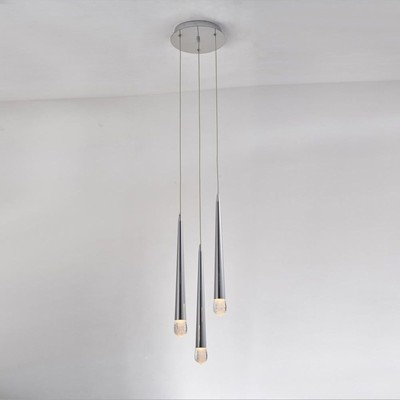 Kristall Tropfen 1 Chrom & Klarglas Einzel Pendelleuchte LED (BESCHREIBUNG LESEN!)
