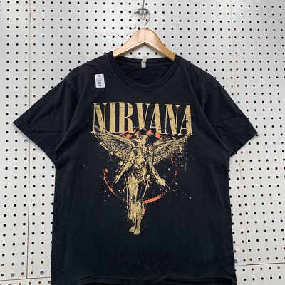 Nirvana Utero Shirt Black Mens Medium Music Band TEE Short Sleeve 20x25