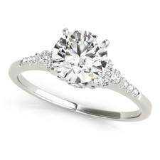 1.24 Ct Round Simulated Diamond Engagement Proposal Ring 14K Real White Gold 5