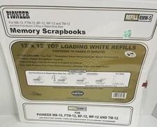 Pioneer Memory Scrapbooks Refill 12x12 white 10 pages 5 sheets RMW-5 Acid Free