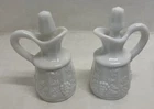 Vintage Westmoreland PANELED GRAPE Milk Glass 2 oz Oil And Vinegar Dispensers