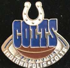 Indianapolis Colts Football Shaped Logo Pin Imprinted Products 1996 Rare 