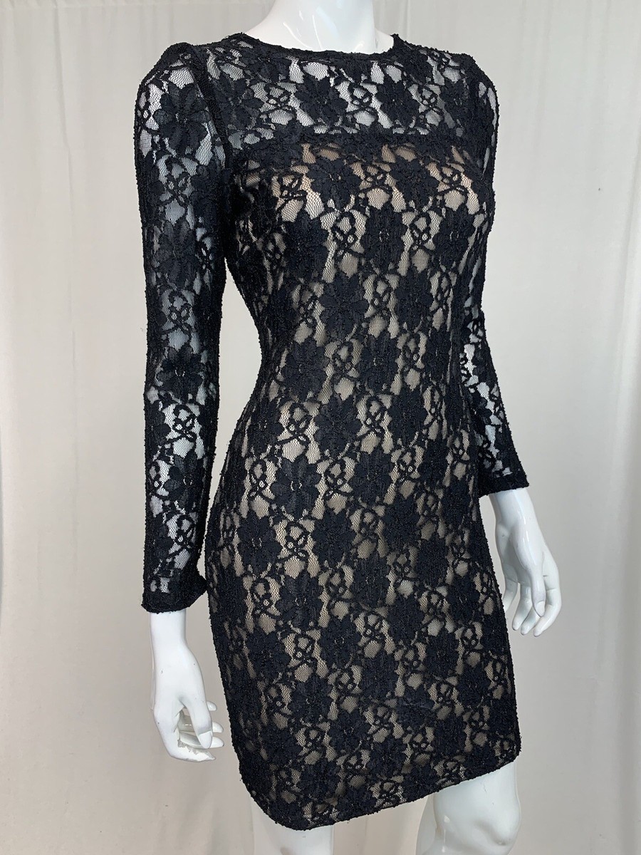 Women's Zara Black Lace Overlay Small Stretch Bodycon Sheath Long Sleeve Dress | eBay Women's Zara Black Lace Overlay Small Stretch Bodycon Sheath Long Sleeve Dress | eBay