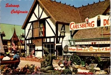 Solvang California Danish Town Carlsberg Beer Deli c1970 Postcard