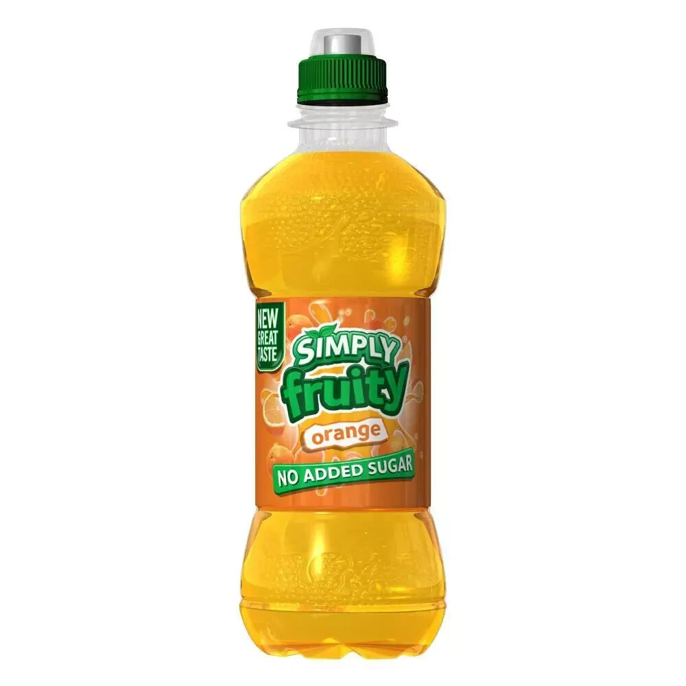 SIMPLY FRUITY ORANGE 24 X 330ML BOTTLES STILL & JUICE DRINKS DILUTED SOFT DRINKS