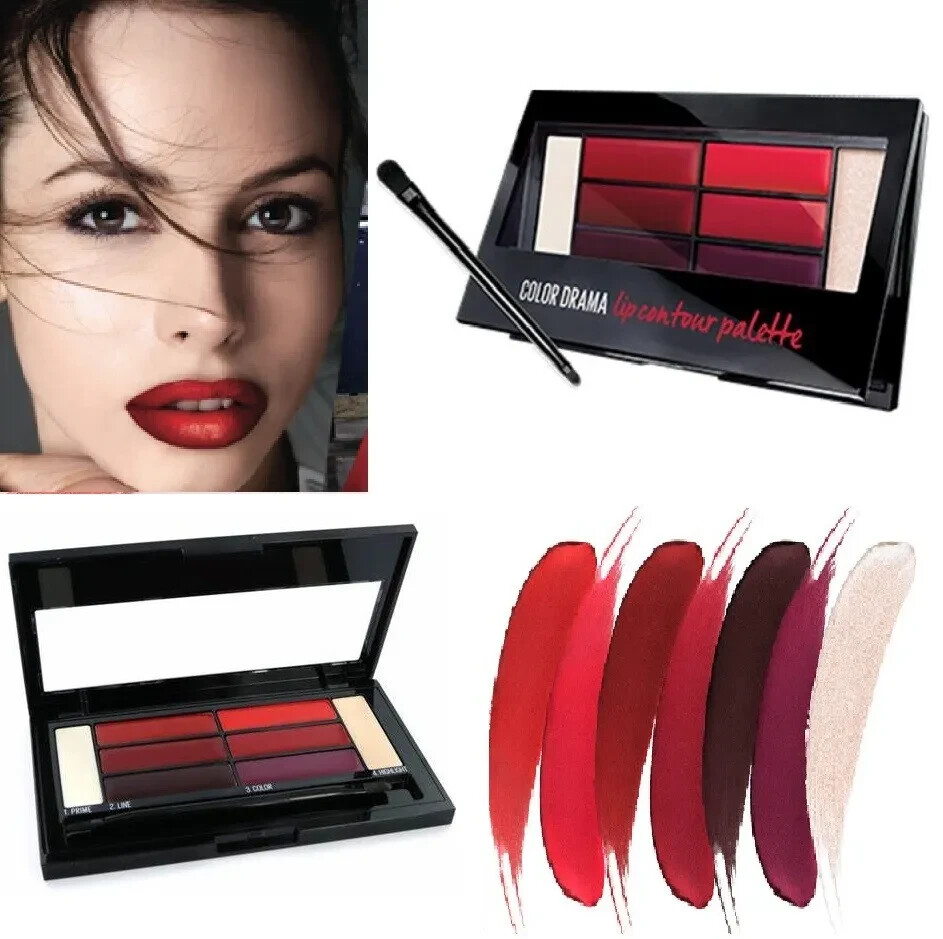 NEW MAYBELLINE COLOR DRAMA LIP CONTOUR PALETTE - Crimson Vixen (01)