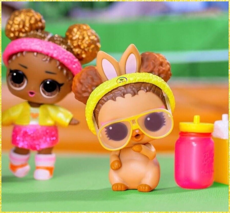 LOL Surprise COURT & BUNNY CHAMP Fuzzy Pets Glam Glitter Family Dolls Set~Sealed