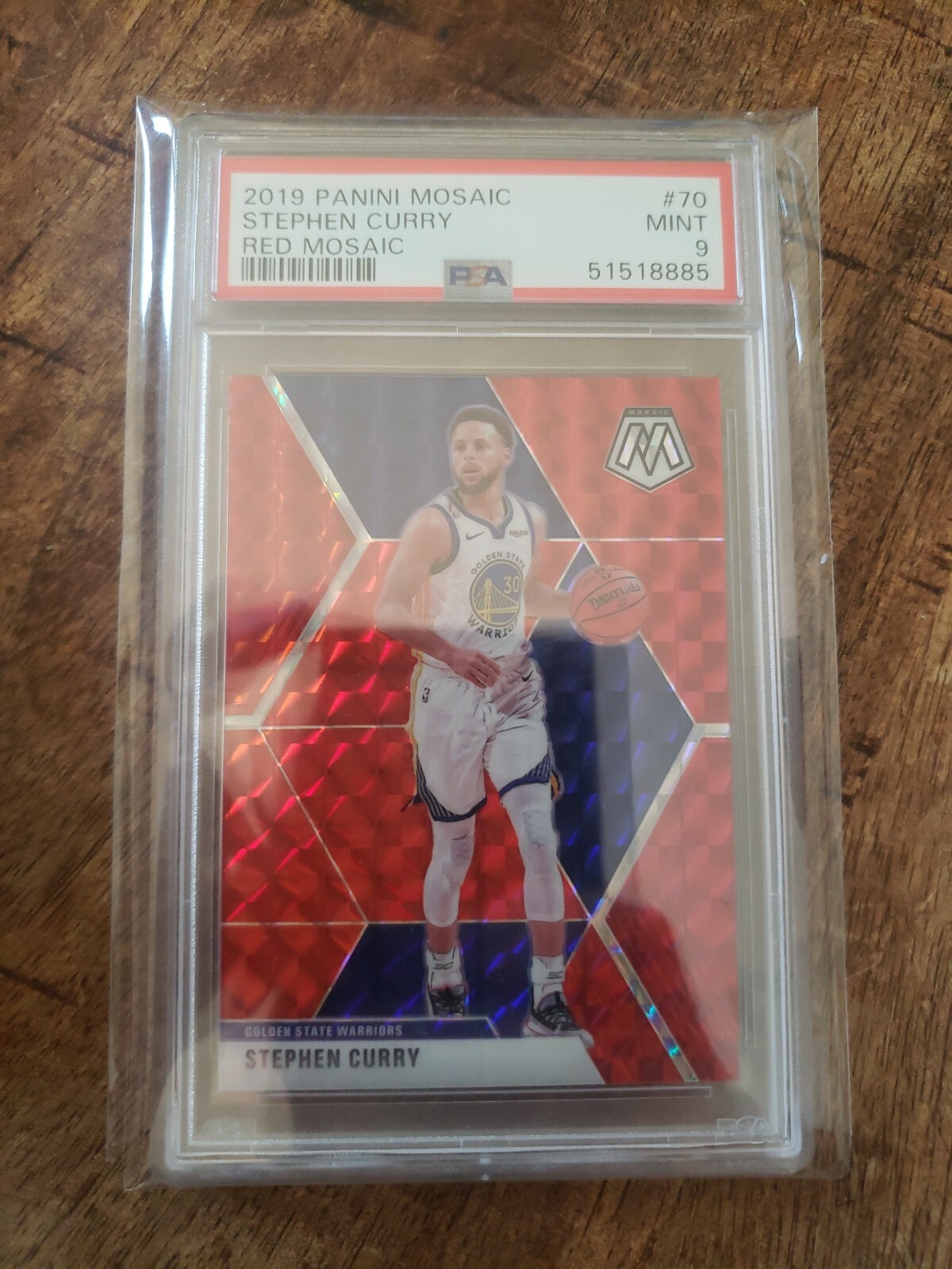 RED PRIZM 2019 Panini Mosaic Stephen STEPH CURRY #70 PSA 9 MINT