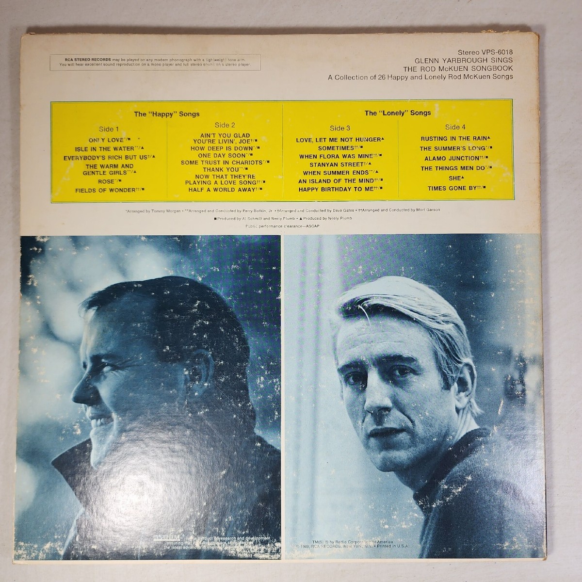 Glenn Yarbrough Sings The Rod McKuen Songbook 1969 Vintage Vinyl