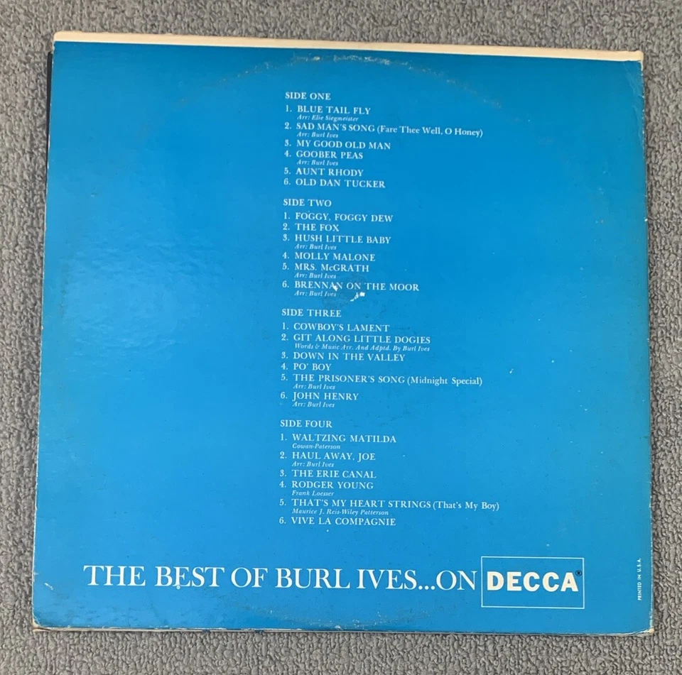 The Best Of Burl Ives Deluxe 2-Record Set Decca Records DXSB 7167 - Image 2 of 4