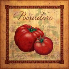 Ceramic Backsplash Tile Mural Fruit Vegetable Food - Tuscan Tomatoes Distressed