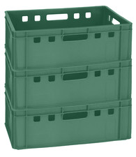 3 Futterkisten Metzgerkisten Stapelboxen E2 60x40 grün NEU Gastlando