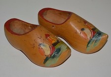 Nice Vintage Dutch Holland Hand Painted Small 6" Wooden Clogs Shoes Rare