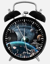 Space Alarm Desk Clock 3.75" Home or Office Decor W50 Nice For Gift