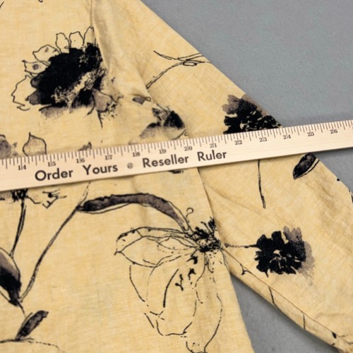 Habitat Clothes to Live in Shirt Womens Small Yellow Floral Tunic Bloom Coastal - Picture 10 of 13