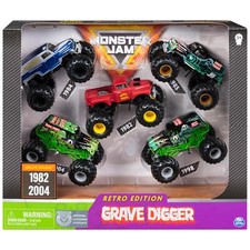 Monster Jam Grave Digger Monster Truck 5pc Value Pack 164 Retro Die-Cast Set