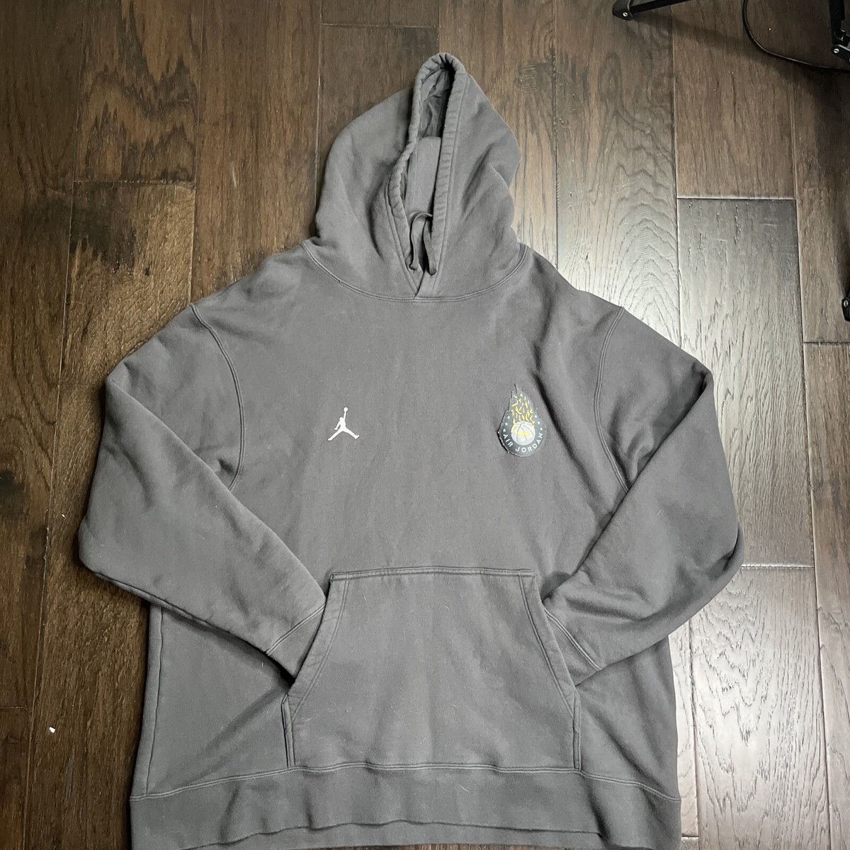 ☆NIKE☆ Jordan Flight Fleece Pullover Hoodie☆Gray Nike Flight Air Jordan AJ 4 Legacy Pullover Hoodie Gray Sz