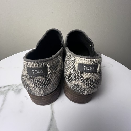 Toms Booties Womens Size 6.5 Shoes Animal Print Faux Snakeskin Shaye Ankle Slip - Picture 4 of 7