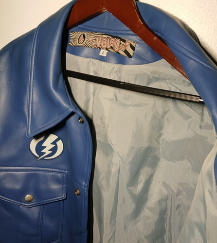 Vintage Volcom Leather Jacket 90s Y2K USA Skate Baggy Logo Size Large - Picture 8 of 10